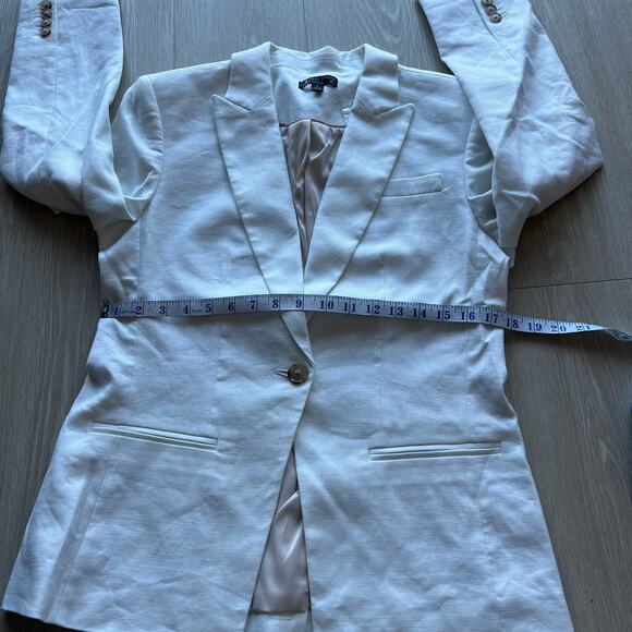 J Crew Alexandra Blazer In Stretch Linen Blend Womens Size 8 White - Picture 7 of 16